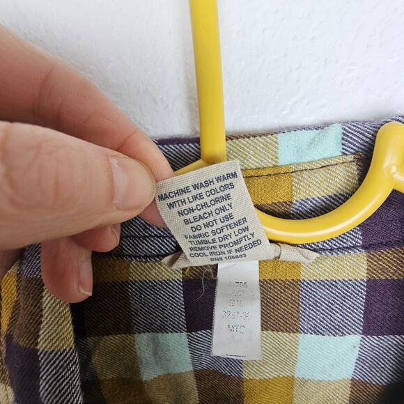 Duluth Trading Co Womens Flannel Shirt Checker Size XL Gorpcore Utility Workwear - Picture 7 of 8